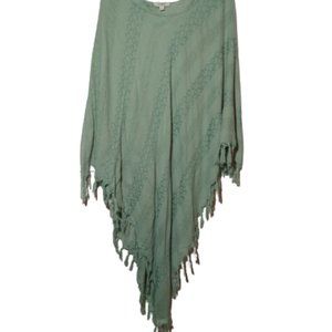 Umgee Green Oversized Cover Up Poncho Shrug Overthrow Size Large